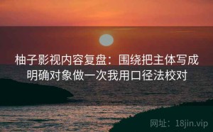 柚子影视内容复盘：围绕把主体写成明确对象做一次我用口径法校对