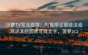 菠萝TV写法观察：用我用证据链法追溯讲清把图表写成文字，菠萝zcz